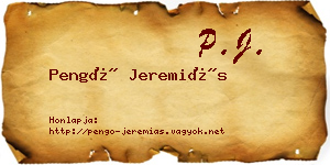 Pengő Jeremiás névjegykártya